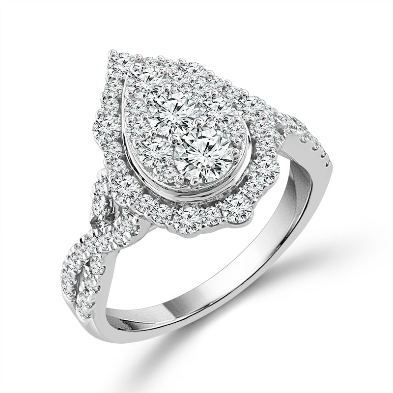 Diamond Engagement Ring 1.25 Ct tw  14k White Gold