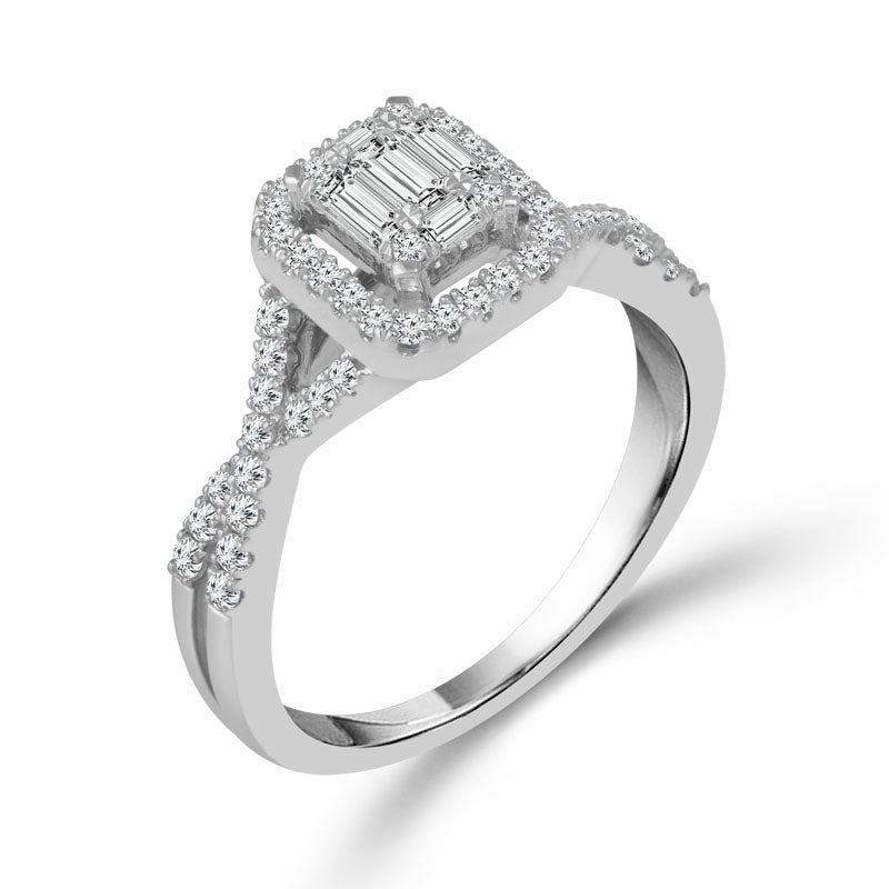 Diamond Engagement Ring 0.65 Ct tw  14k White Gold