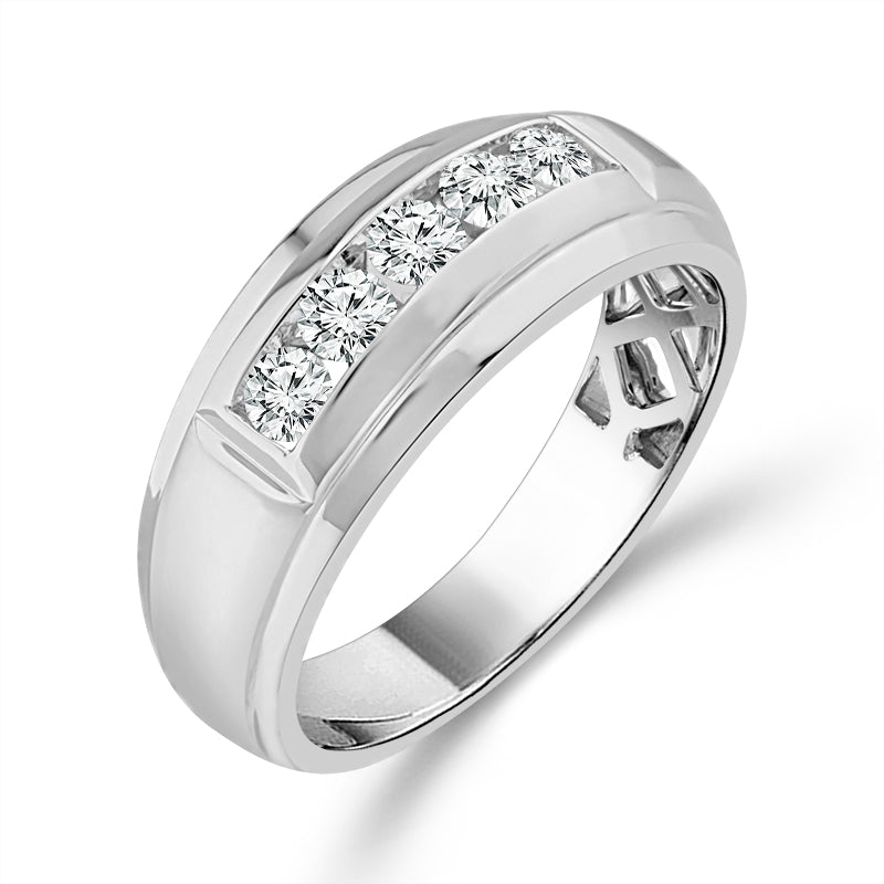 Diamond Mens Rings 0.65 ct tw 10k White Gold