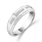Diamond Mens Rings 0.1 ct tw 10k White Gold
