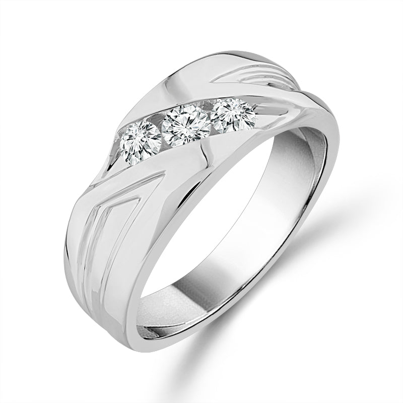 Diamond Mens Rings 0.5 Ct tw  10k White Gold