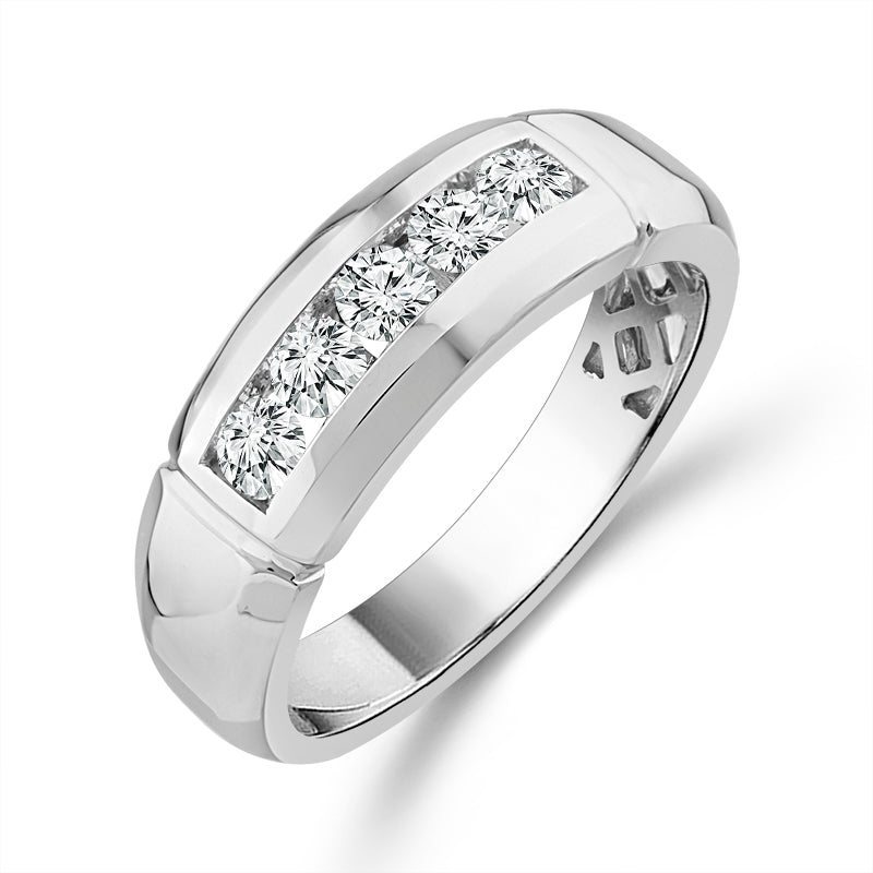 Diamond Mens Rings 0.65 ct tw 10k White Gold