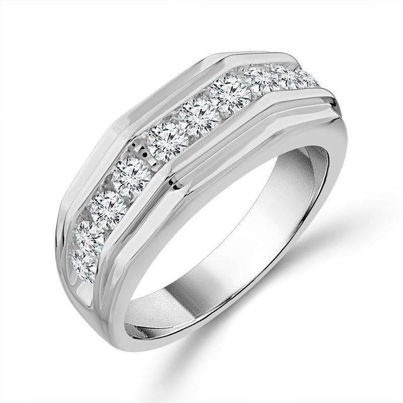 Diamond Mens Rings 1 Ct tw  10k White Gold