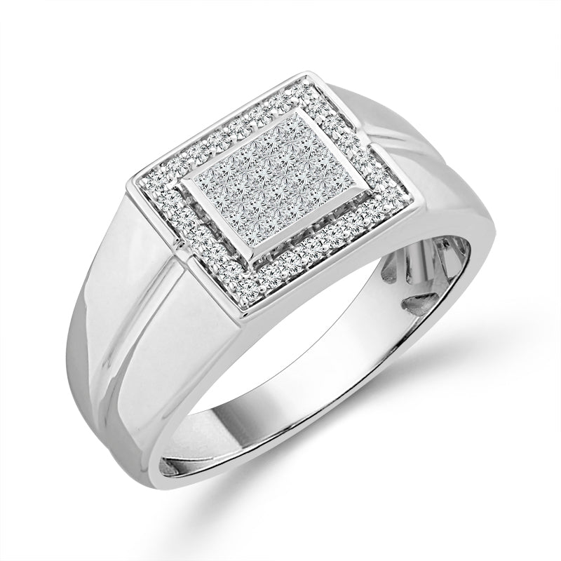 Diamond Mens Rings 0.5 ct tw 10k White Gold