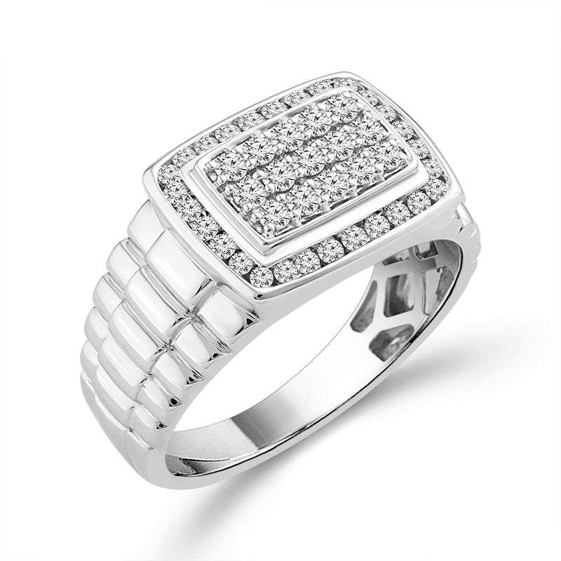 Diamond Mens Rings 0.65 ct tw 10k White Gold