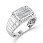 Diamond Mens Rings 0.65 ct tw 10k White Gold