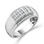 Diamond Mens Rings 0.65 ct tw 10k White Gold