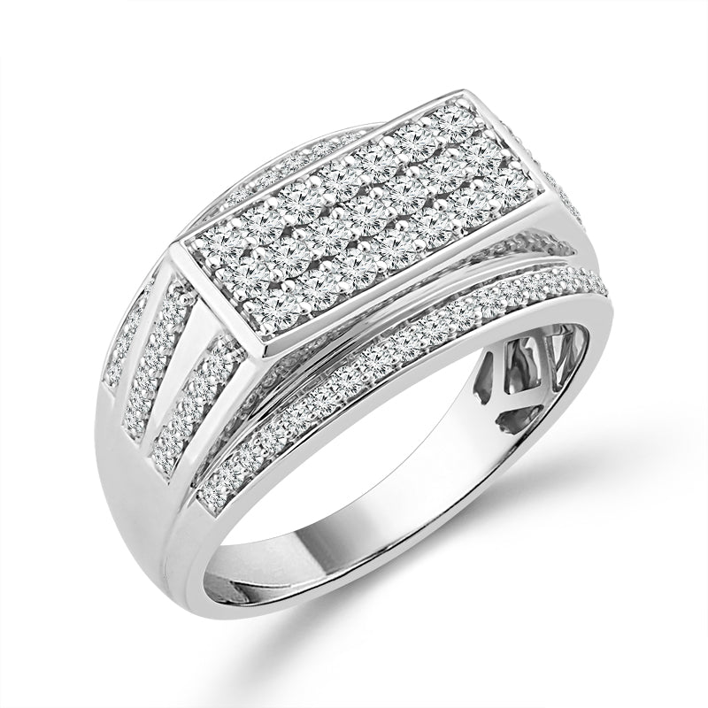 Diamond Mens Rings 1 ct tw 10k White Gold