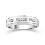 Diamond Mens Rings 0.1 ct tw 10k White Gold