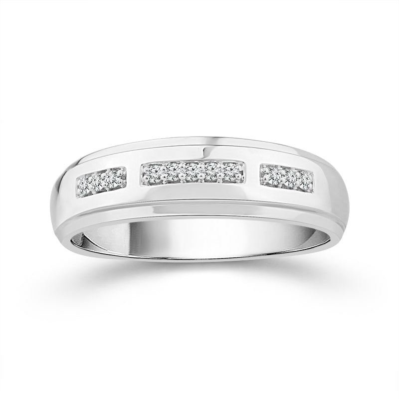 Diamond Mens Rings 0.1 ct tw 10k White Gold