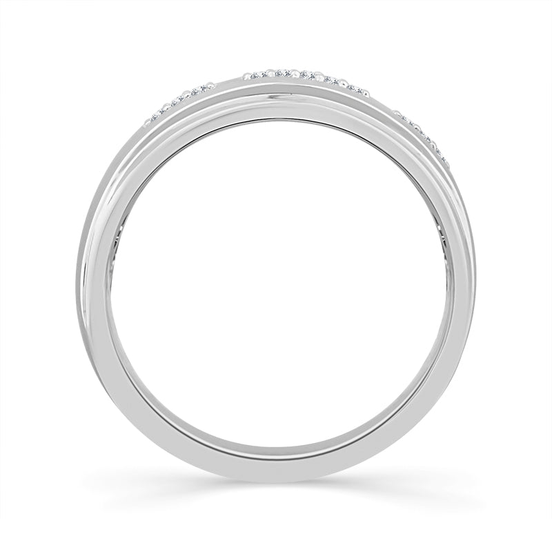 Diamond Mens Rings 0.1 ct tw 10k White Gold