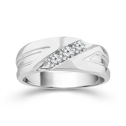 Diamond Mens Rings 0.5 ct tw 10k White Gold