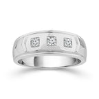 Diamond Mens Rings 0.17 ct tw 10k White Gold