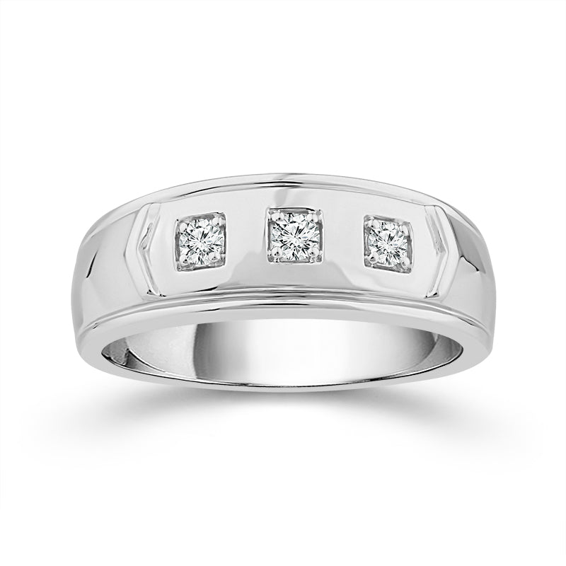 Diamond Mens Rings 0.17 ct tw 10k White Gold