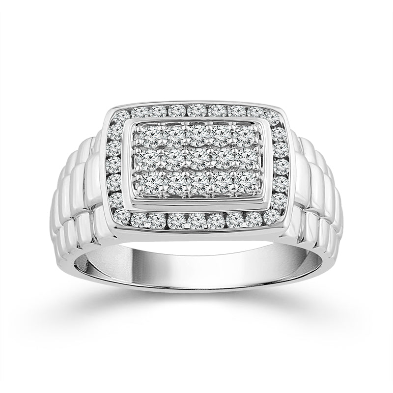 Diamond Mens Rings 0.65 ct tw 10k White Gold