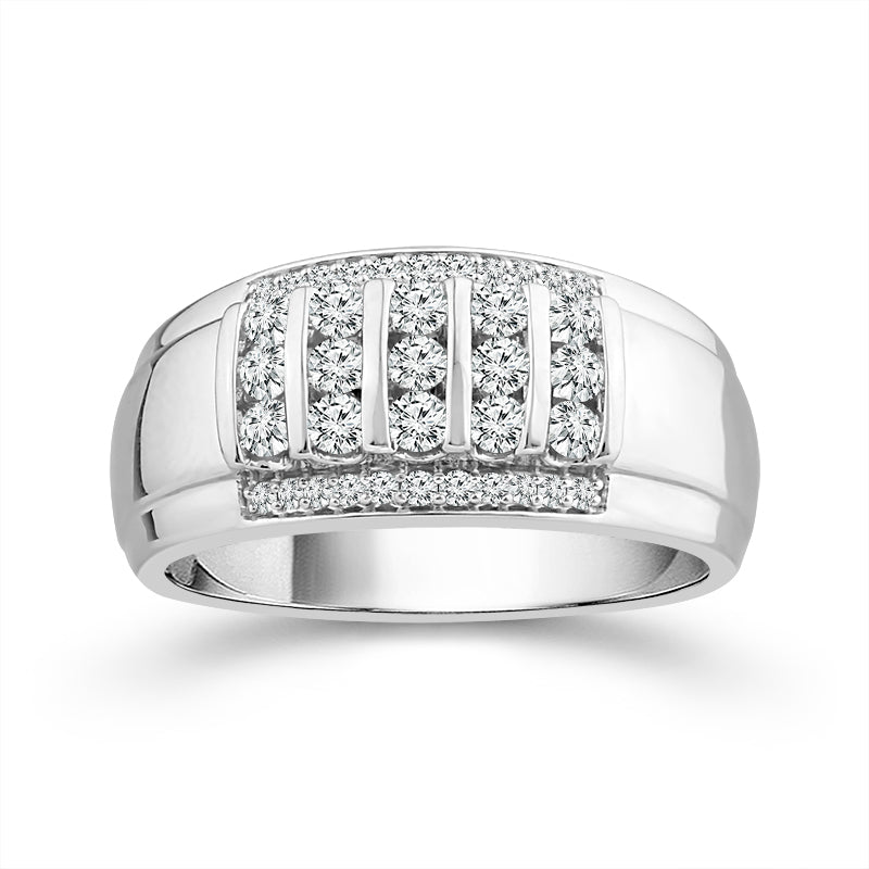 Diamond Mens Rings 0.65 ct tw 10k White Gold