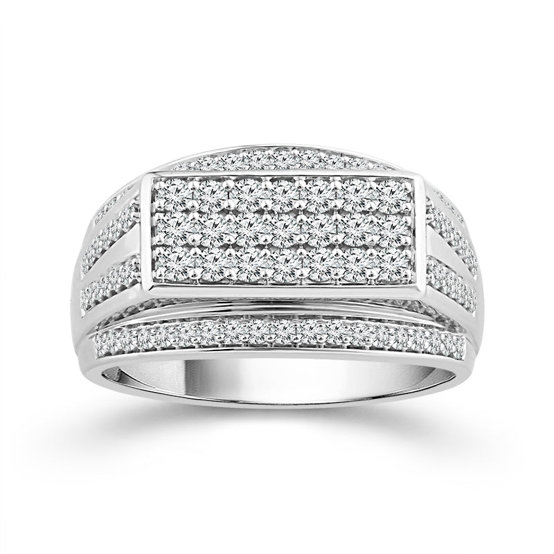 Diamond Mens Rings 1 ct tw 10k White Gold