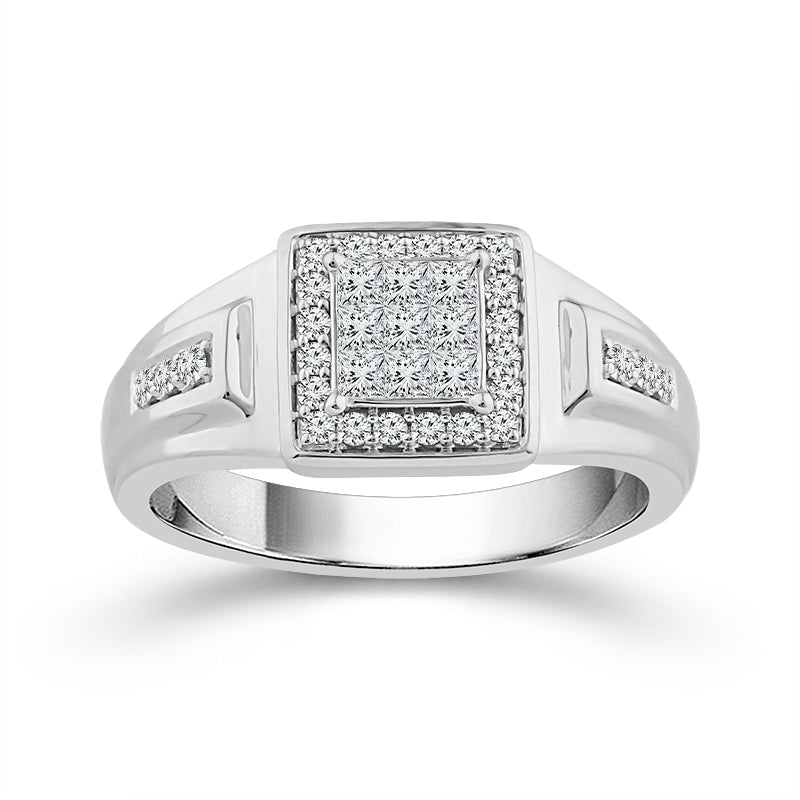 Diamond Mens Rings 0.5 ct tw 10k White Gold