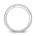 14K White Gold Complete Diamond Trio Men's Wedding Band