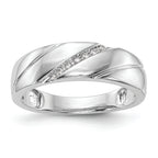 14K White Gold Complete Diamond Trio Men's Wedding Band