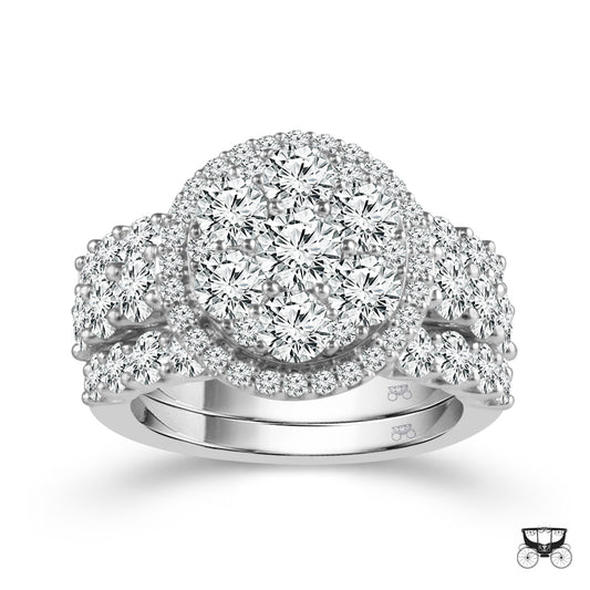 Diamond Bridal Set 2 Ct tw 14k White Gold