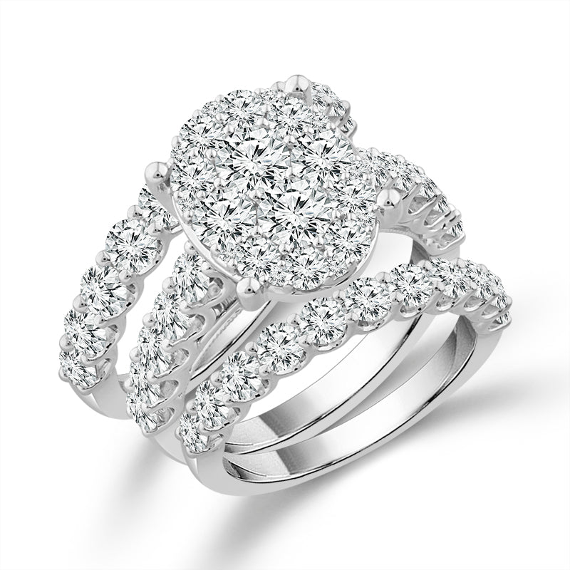 Diamond Bridal Set 4 Ct tw  10k White Gold