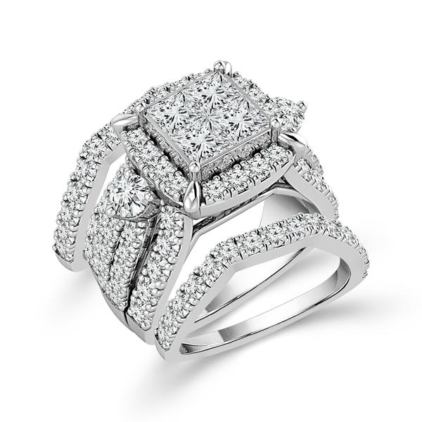 Diamond Bridal Set 4 Ct tw  14k White Gold