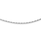 14K White Gold Polished w/2in. Ext. Round Twisted Omega Necklace