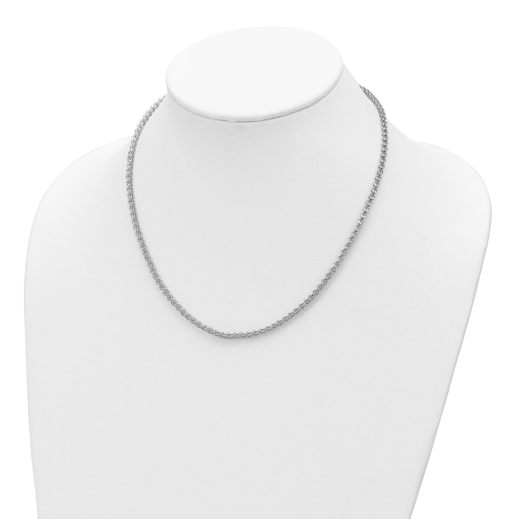 14K White Gold Polished Fancy Link Necklace