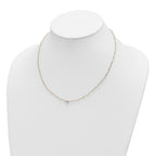 14K Two-tone Gold Twisted Flexible D/C Bead Necklace