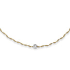 14K Two-tone Gold Twisted Flexible D/C Bead Necklace