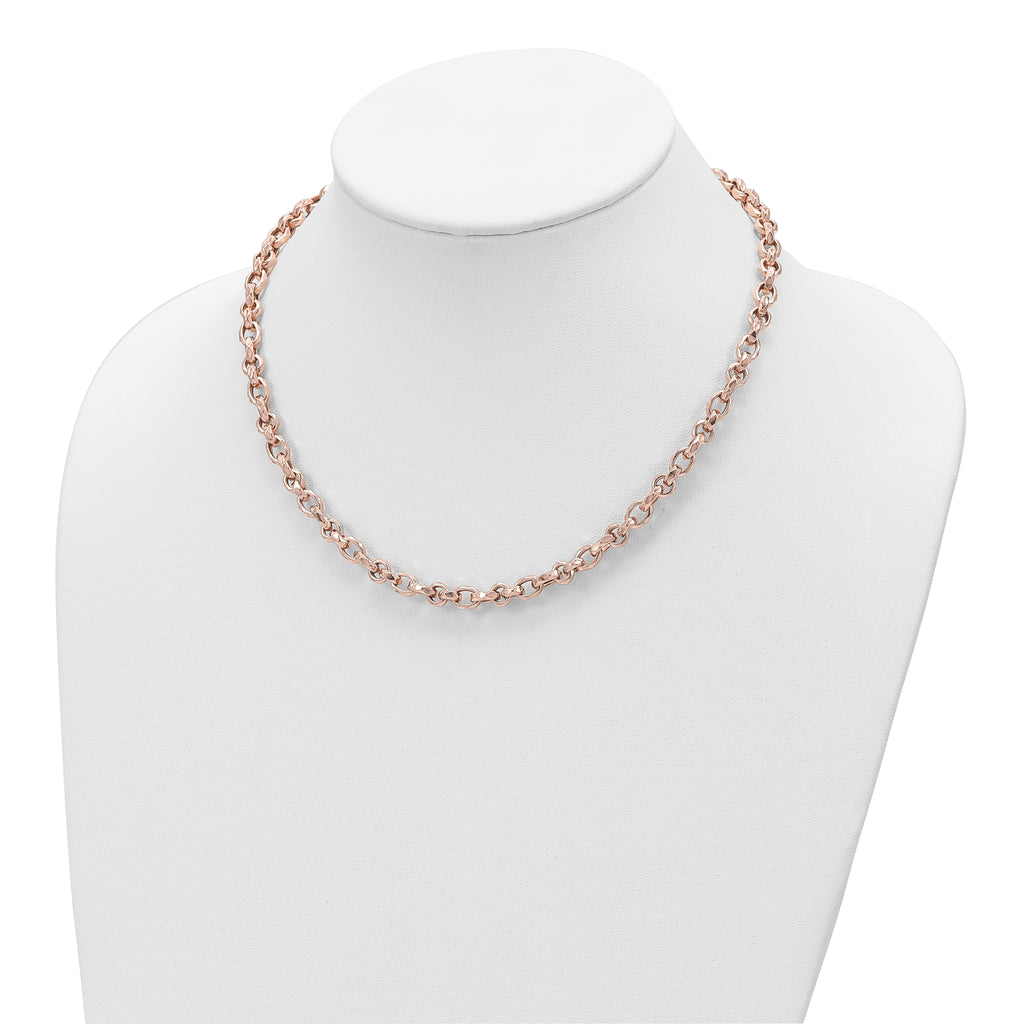14K Rose Gold Polished Fancy Link Necklace