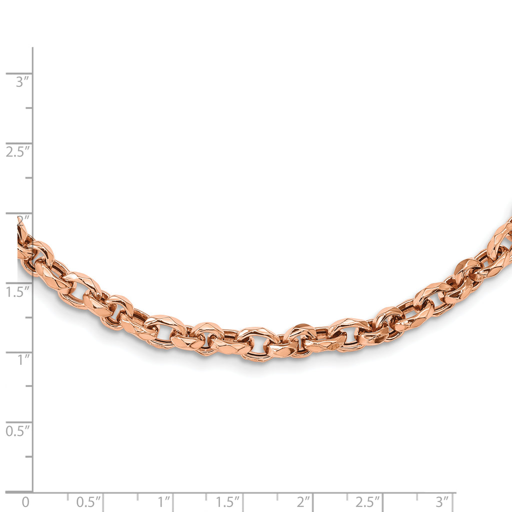 14K Rose Gold Polished Fancy Link Necklace