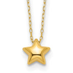 14k Polished Puffed Star 16.5in Necklace