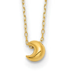 14k Polished Puffed Moon 16.5in Necklace