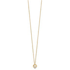 14k Yellow Gold Polished CZ Double Circle 15in w/1in ext Necklace