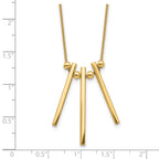 14K Gold Polished Three Bar Dangle Necklace