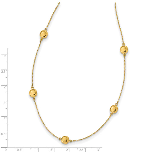 14K Polished 5 Station 16in w/2 in ext. Necklace