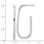 14K White Gold Polished J-Hoop Earrings