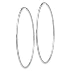14k White Gold Polished Endless Tube Hoop Earrings