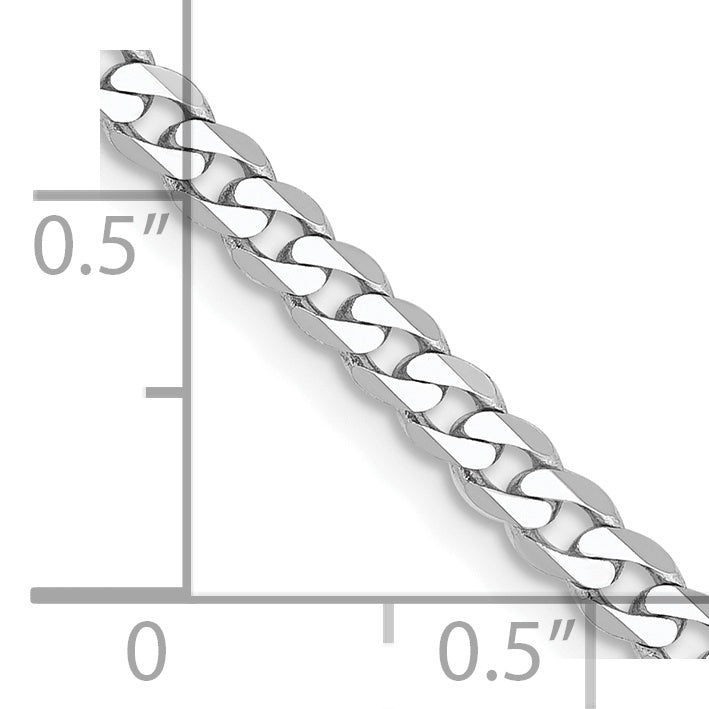 14k WG 2.9mm Flat Beveled Curb Chain