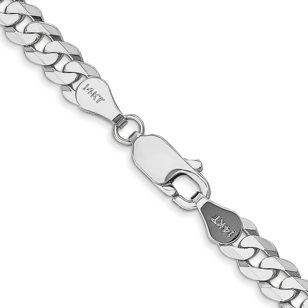 14k WG 4.75mm Flat Beveled Curb Chain
