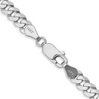 14k WG 4.75mm Flat Beveled Curb Chain