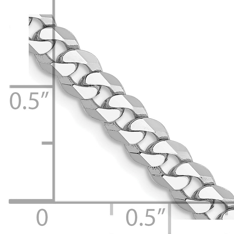14k WG 4.75mm Flat Beveled Curb Chain