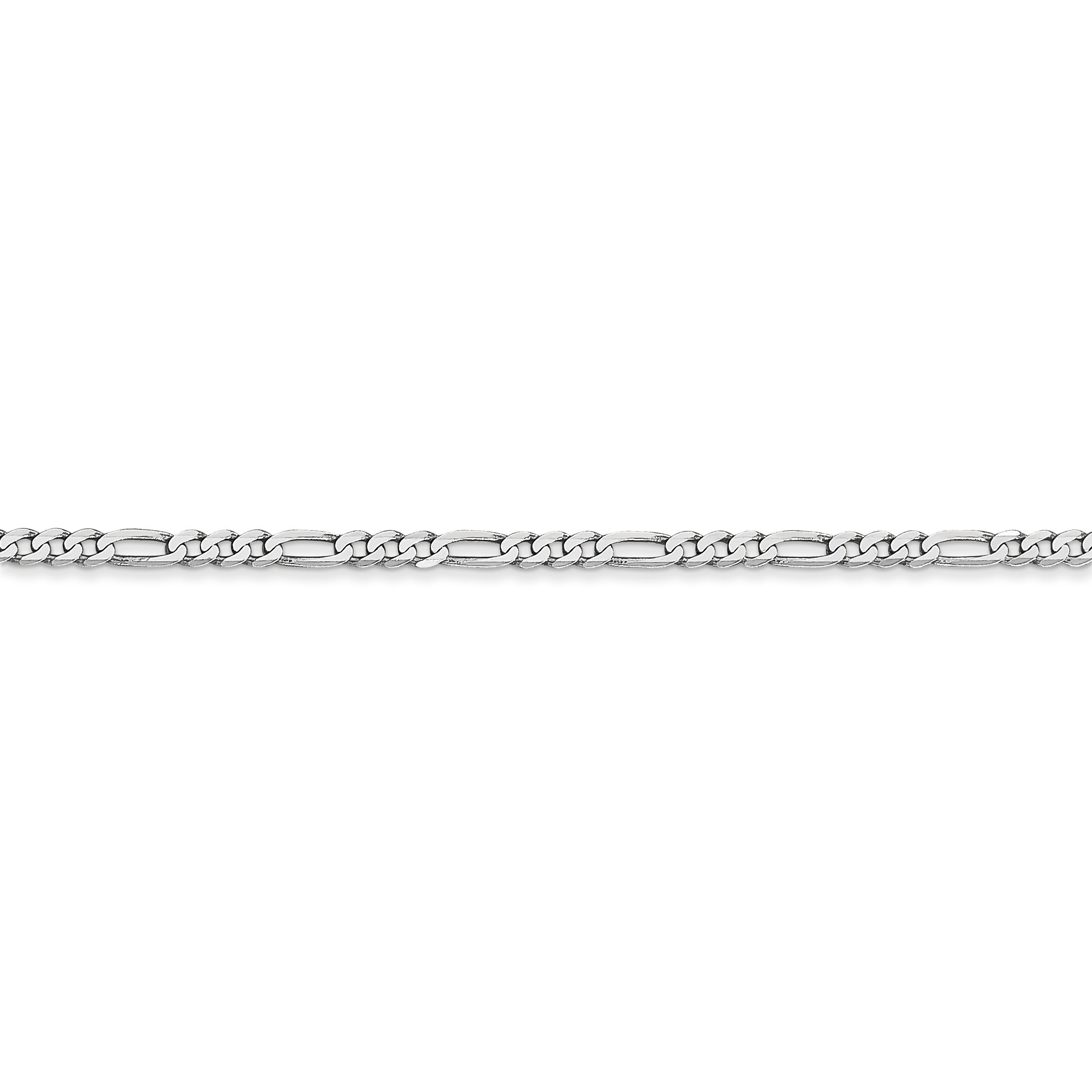 14k WG 2.25mm Flat Figaro Chain