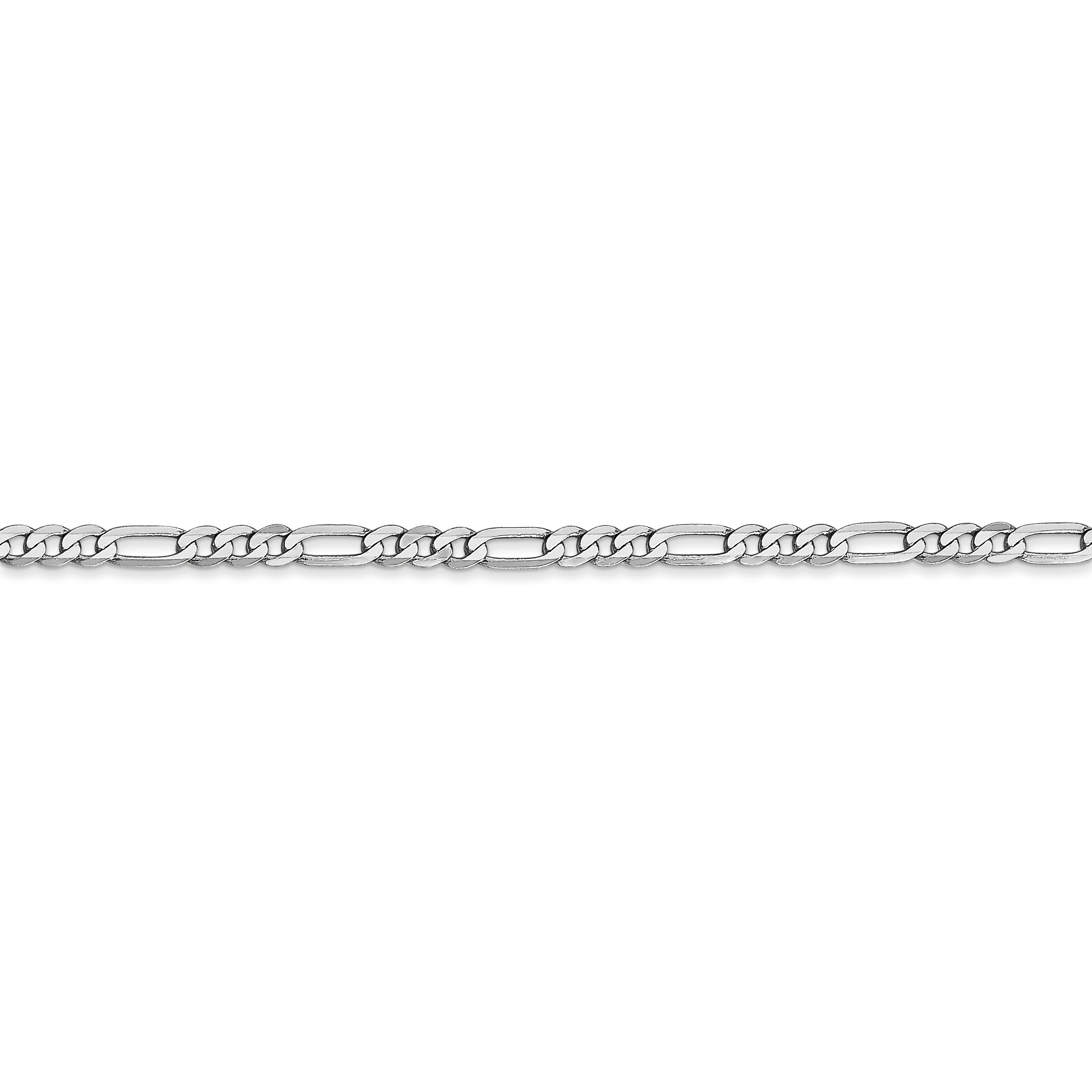 14k WG 2.75mm Flat Figaro Chain
