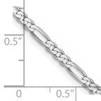 14k WG 2.75mm Flat Figaro Chain