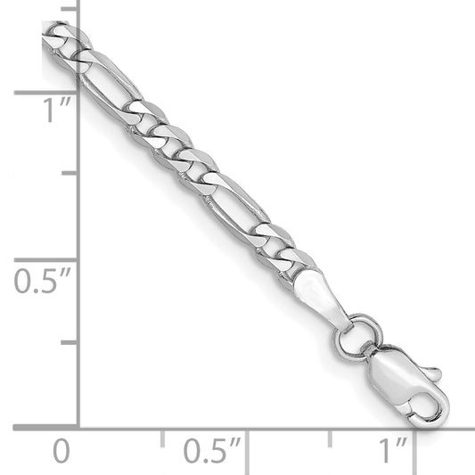 14k WG 3mm Flat Figaro Chain