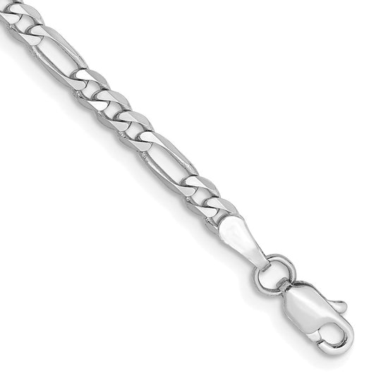 14k WG 3mm Flat Figaro Chain