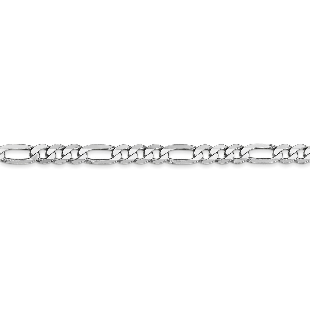 14k WG 4mm Flat Figaro Chain